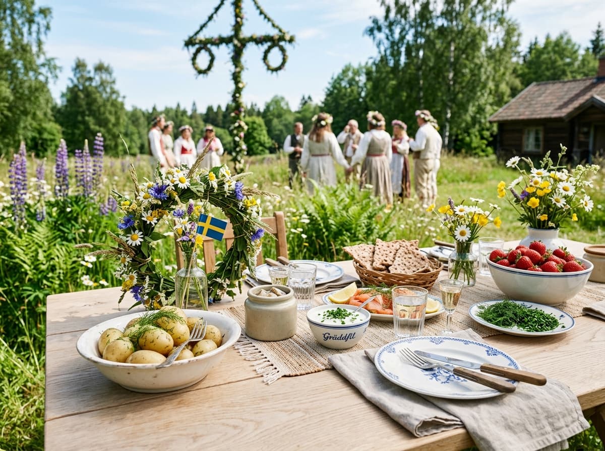 Midsommar traditional holiday celebration